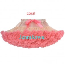 Adult /infant/girl/baby/toddler/kid Tutu Fluffy Party Skirt Soft Princess Ballet Pettiskirt Women's Dancewear coral